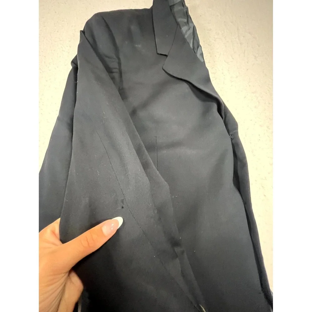 VTG Giorgio Armani Blazer Jacket Mens Black Notch Lapel Single Breasted Formal